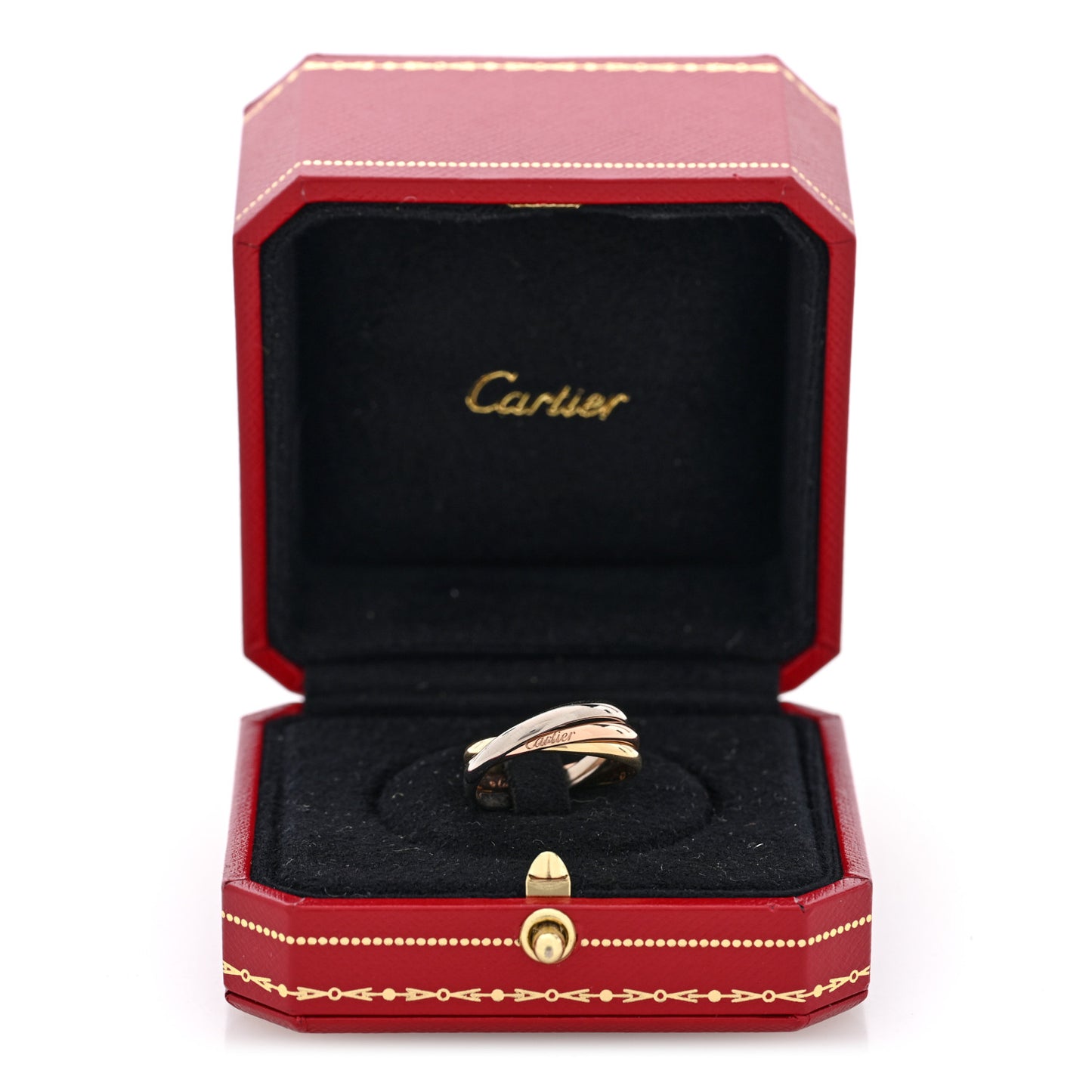 18K Pink Yellow White Gold Small Trinity Ring 55 7.25