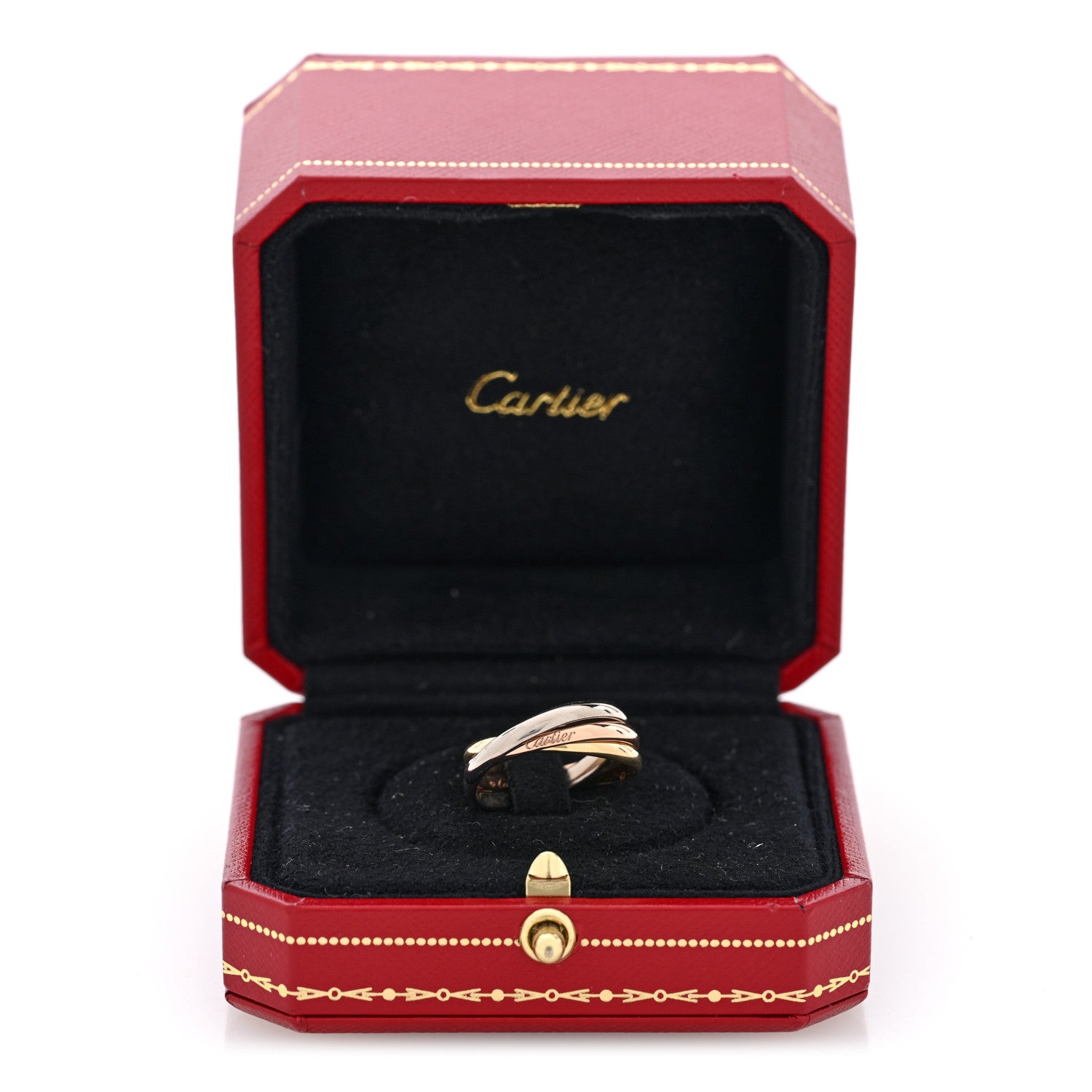 Cartier 18K Pink Yellow White Gold Small Trinity Ring 55 7.25 5 of 5