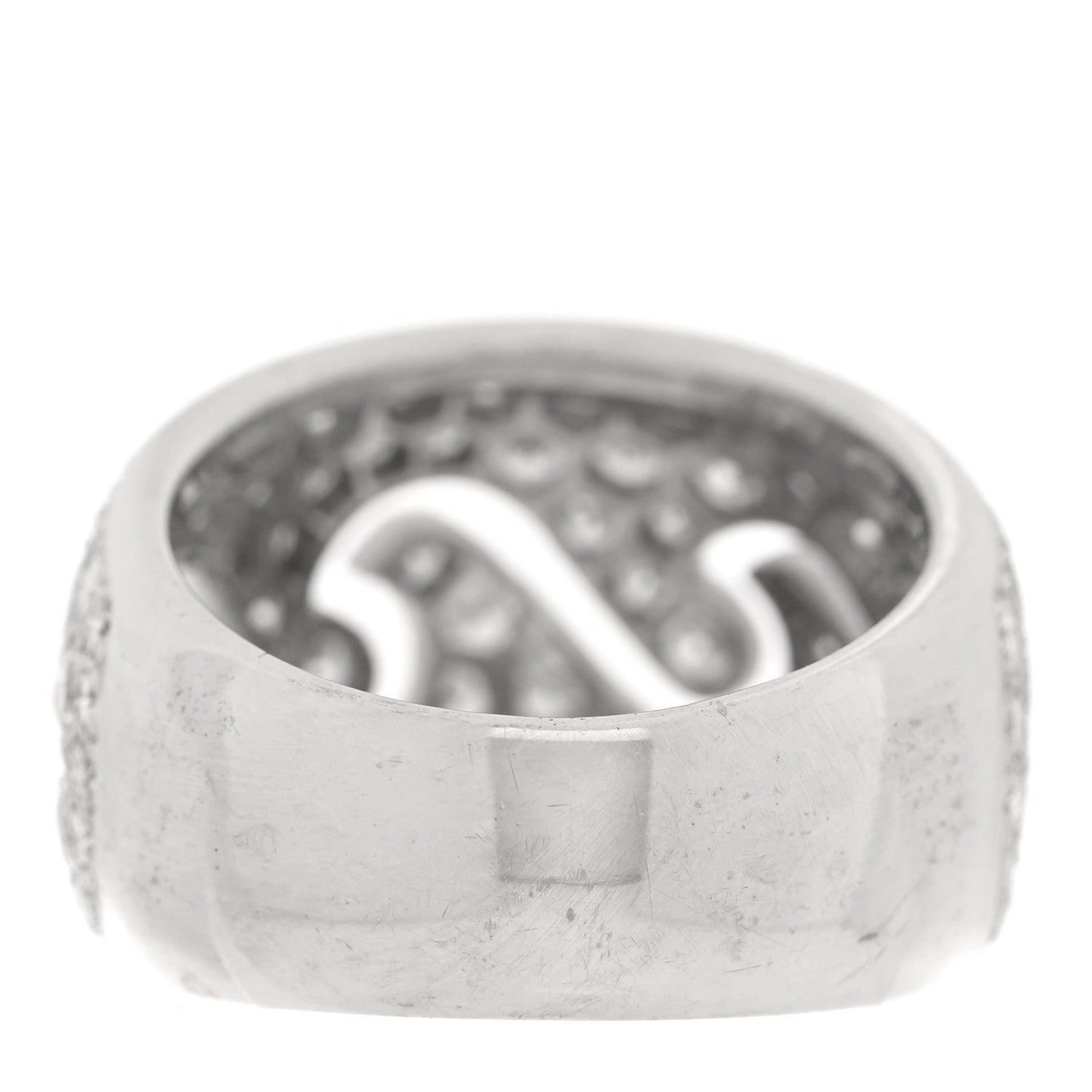 Van Cleef & Arpels 18K White Gold Diamond Pave Wave Ring 52 6 3 of 4