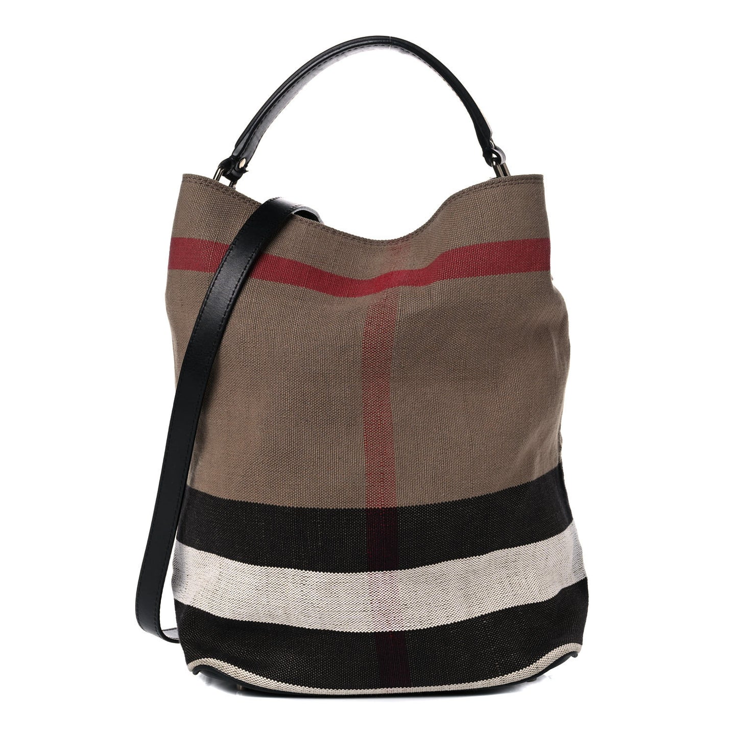 Canvas Mega Check Medium Ashby Hobo Black