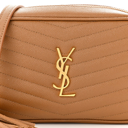 Saint Laurent Grain De Poudre Matelasse Monogram Mini Lou Camera Bag Dark Natural 8 of 10