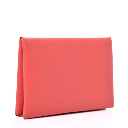 Hermes Epsom Calvi Card Case Rose Jaipur 2 of 6