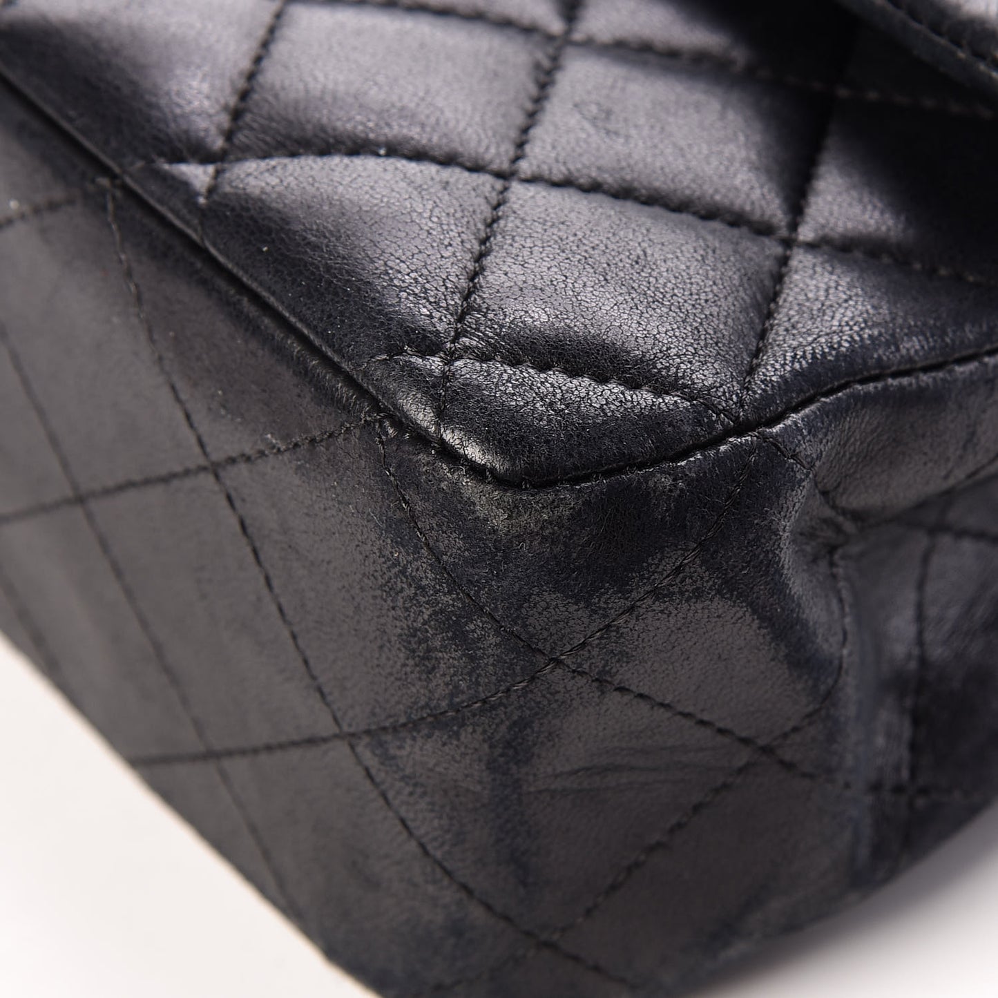 Lambskin Quilted Medium Double Flap Black
