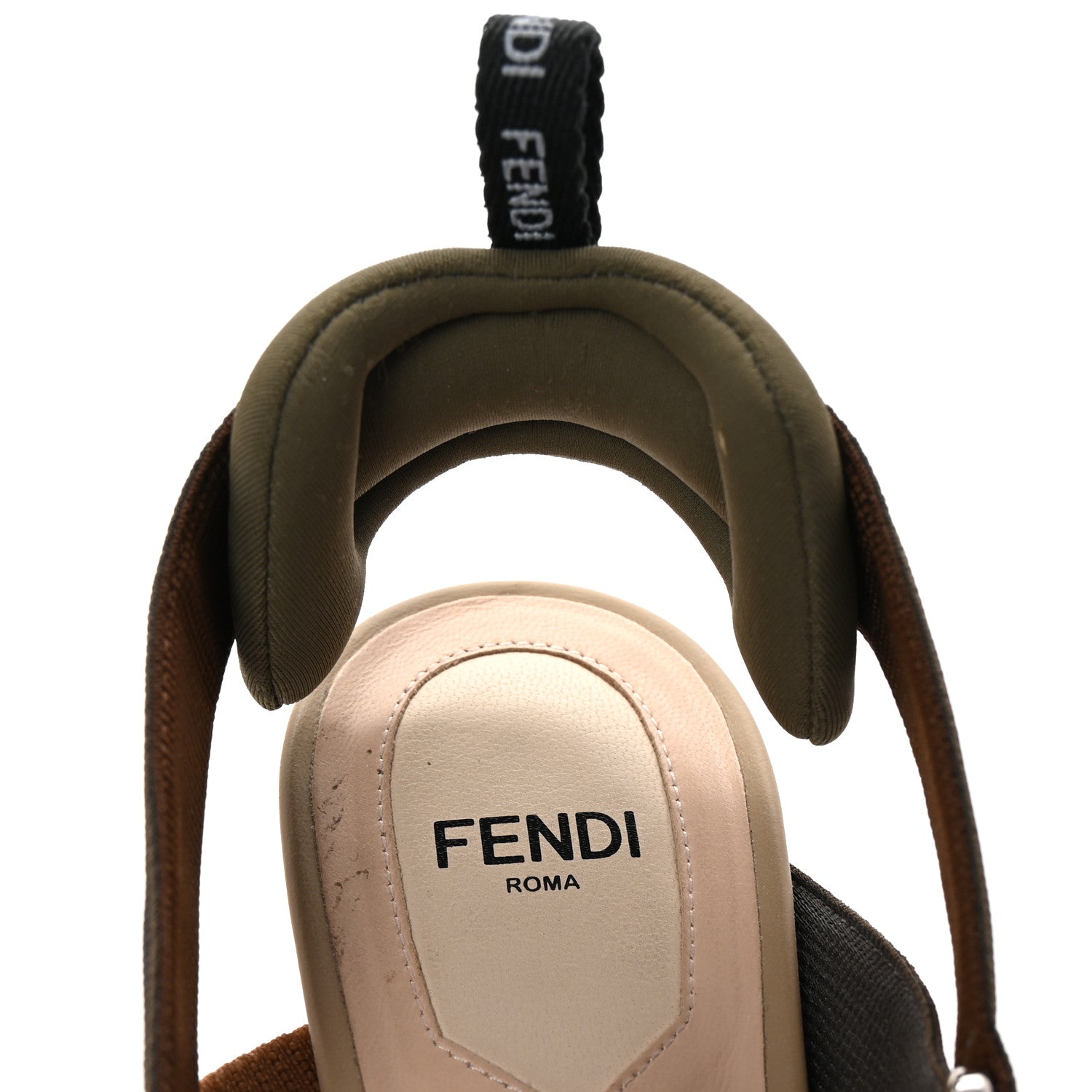 Fendi Raffia Colibri Lite 55mm Slingback Pumps 36 Beige Multicolor 8 of 8