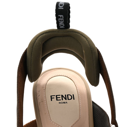 Fendi Raffia Colibri Lite 55mm Slingback Pumps 36 Beige Multicolor 8 of 8