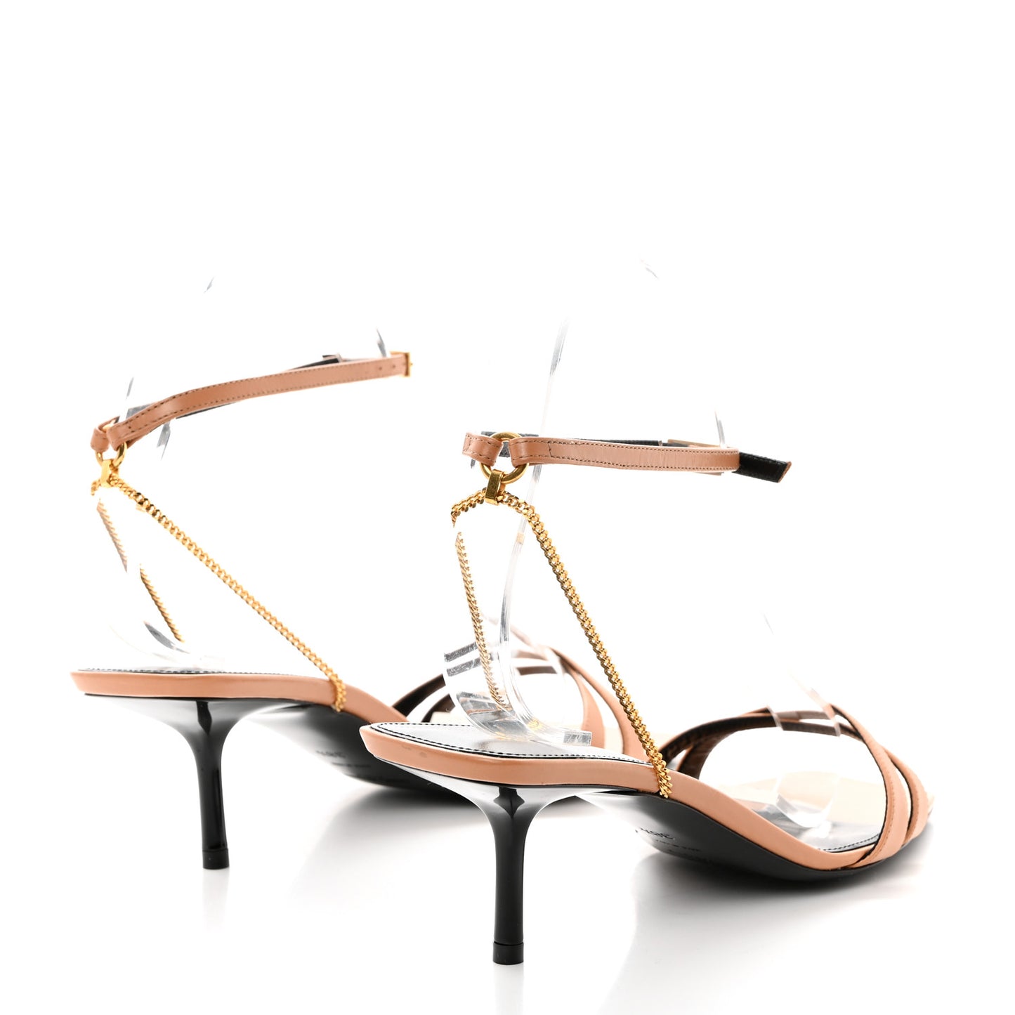 Calfskin Ankle Strap Melody Sandals 38.5 Bisque