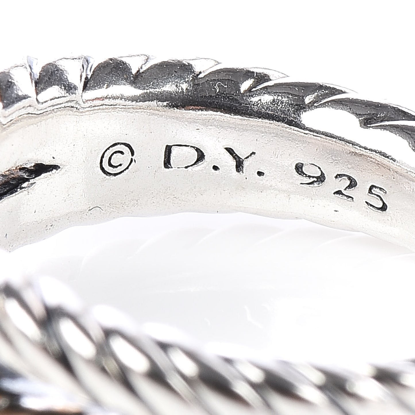 Sterling Silver Diamond Pearl 10mm Cable Ring 54 7
