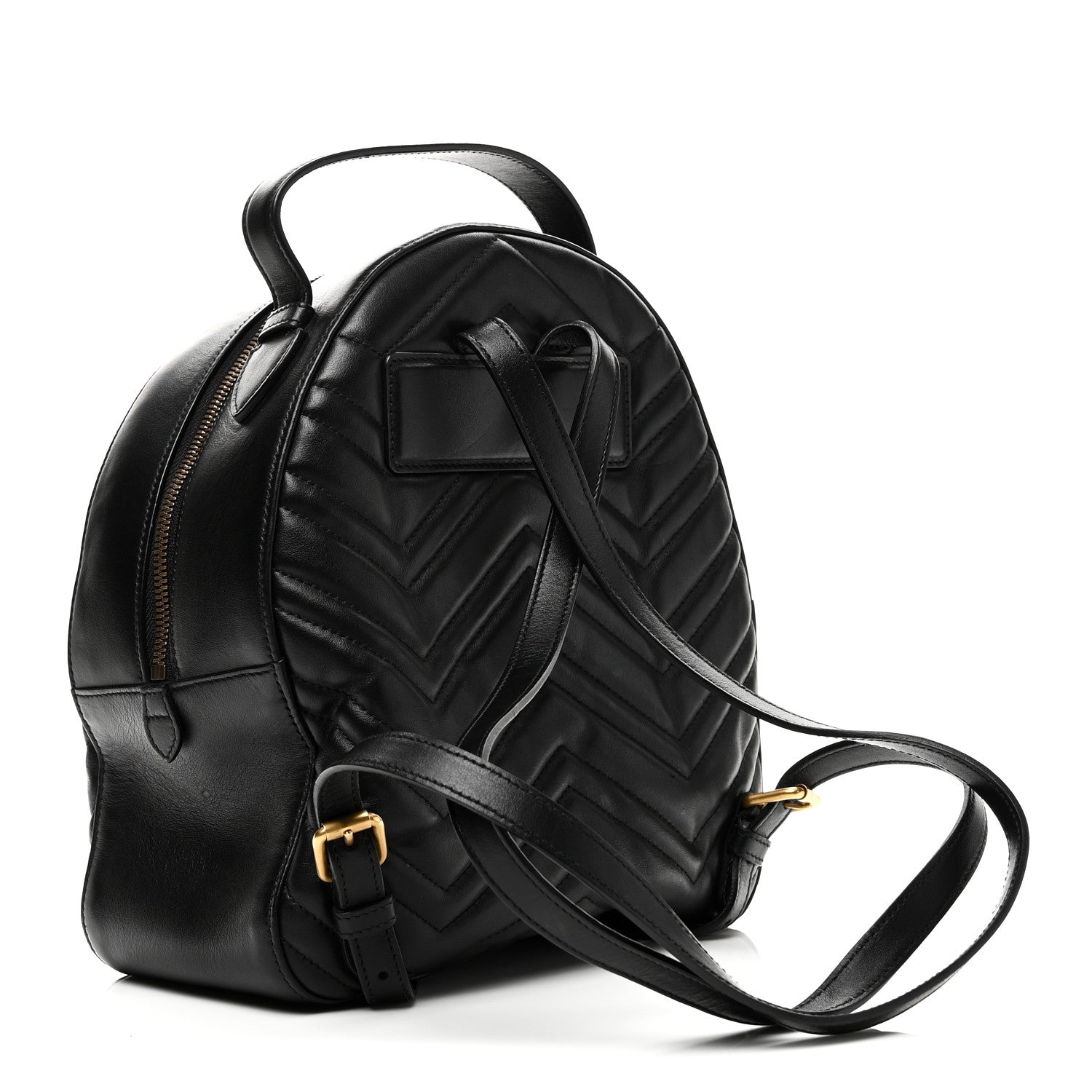 Gucci Calfskin Matelasse GG Marmont Dome Backpack Black 3 of 10
