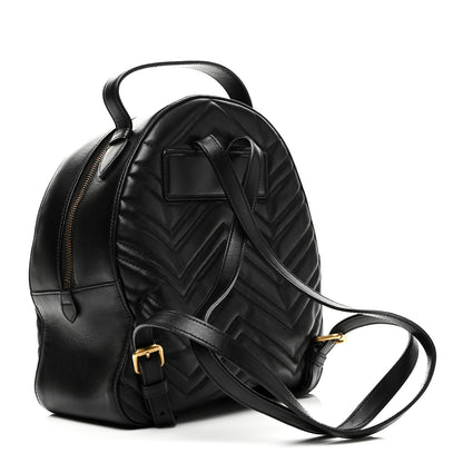 Gucci Calfskin Matelasse GG Marmont Dome Backpack Black 3 of 10