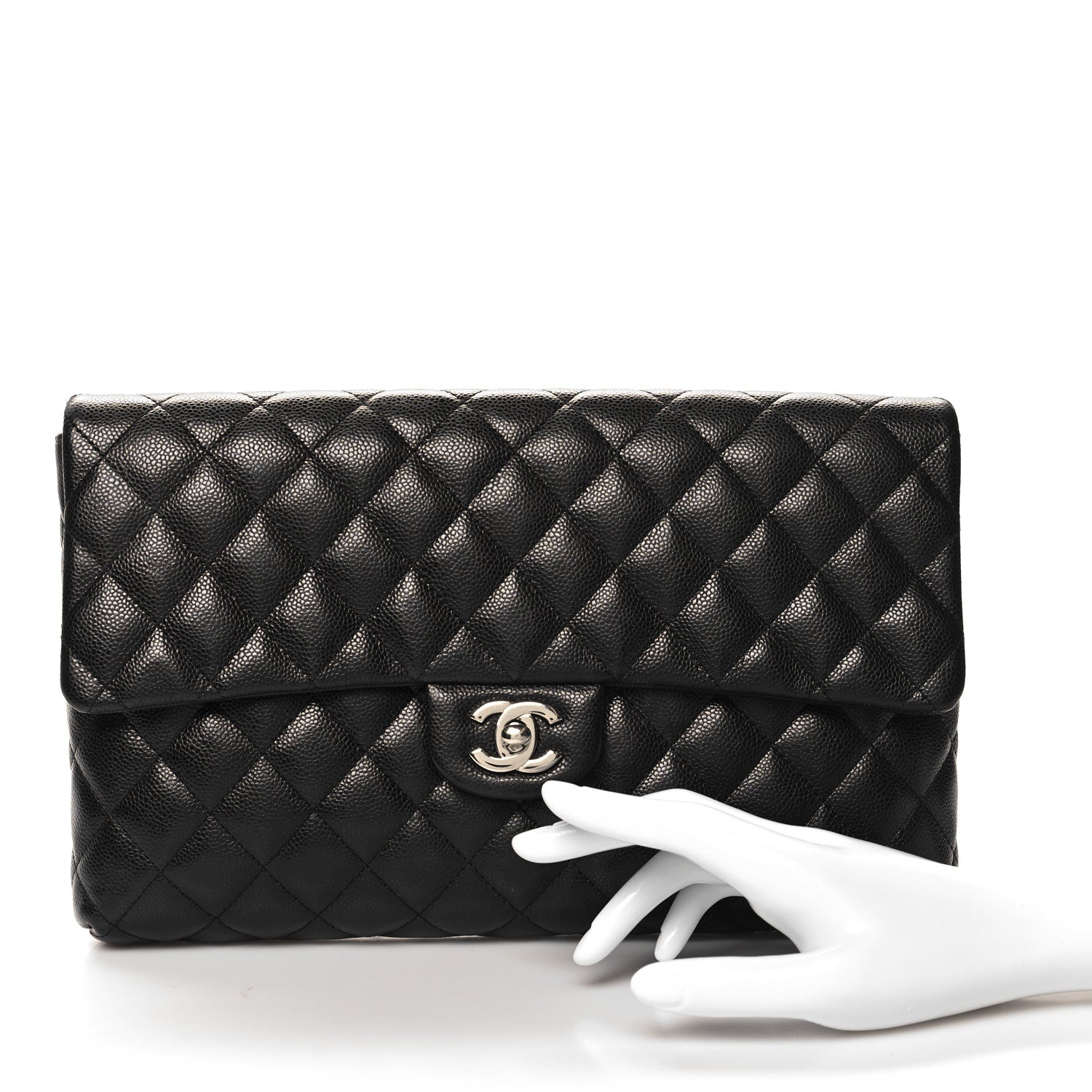 Chanel Caviar Quilted Flap Clutch Black 2 of 11