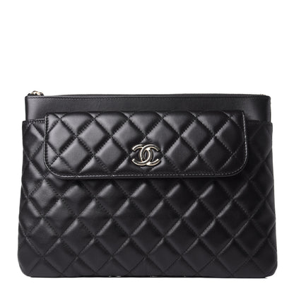 Chanel Lambskin Quilted Medium Flap Cosmetic Case Black 1 of 8