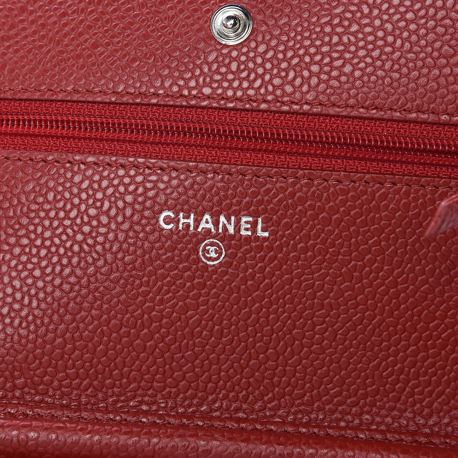 Chanel Caviar Quilted Wallet on Chain WOC Red 8 of 10