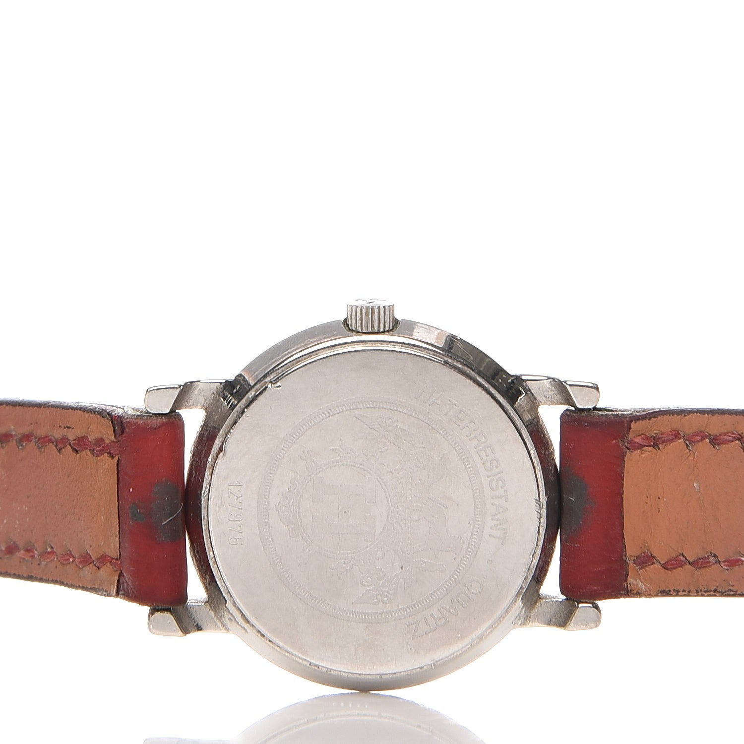 Hermes Stainless Steel Ostrich 23mm Sellier Quartz Watch Rouge 6 of 14