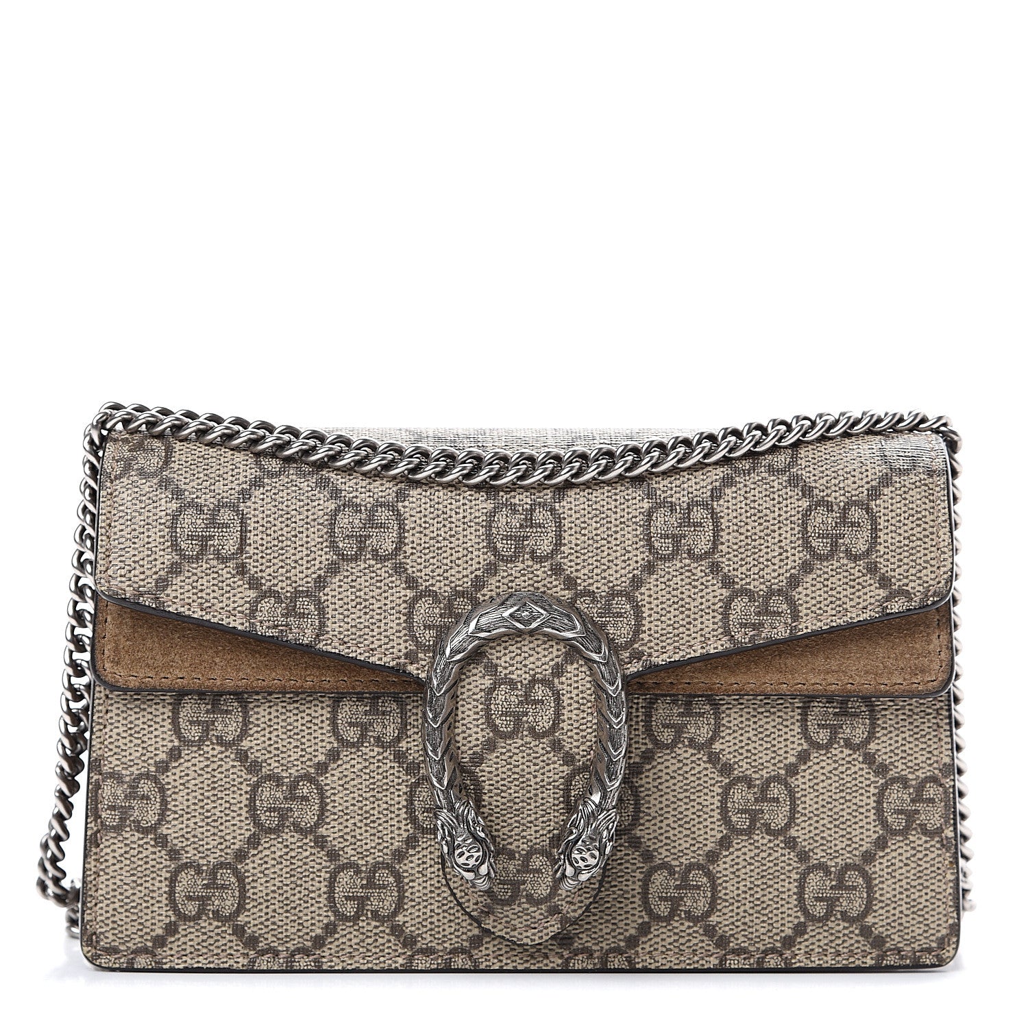 Gucci GG Supreme Monogram Super Mini Dionysus Shoulder Bag Taupe 1 of 11