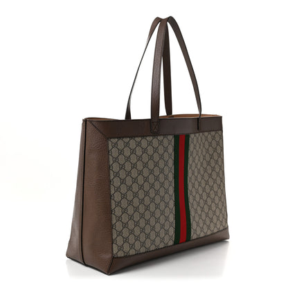 Gucci GG Supreme Monogram Web Ophidia Tote Brown 4 of 11