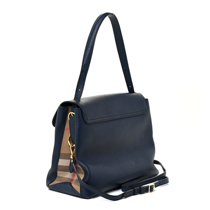 Burberry Derby Calfskin House Check Medium Camberley Ink Blue 3 of 20