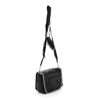 Prada Nappa Gaufre Flap Shoulder Bag Black 3 of 9