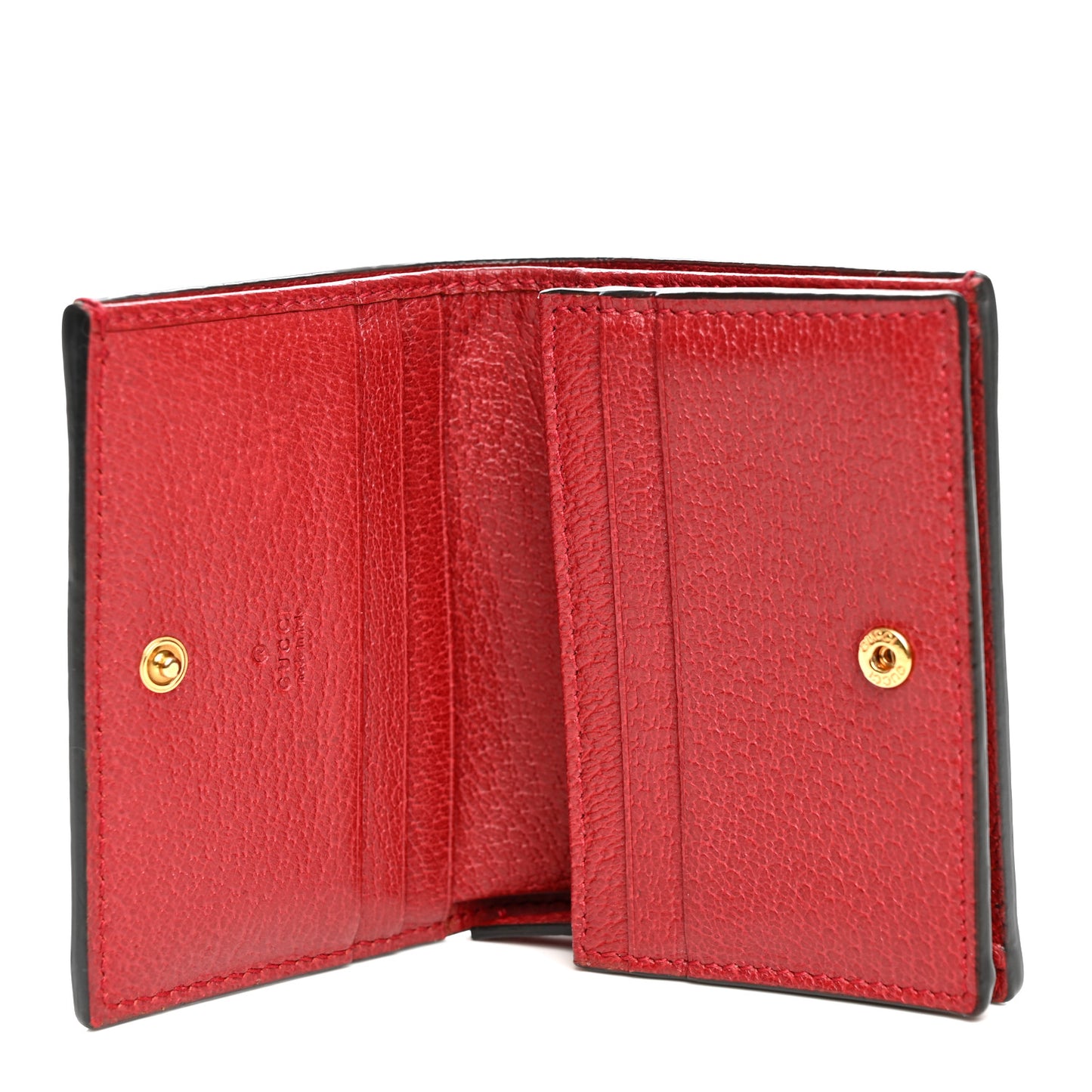 GG Supreme Monogram Flora Web Ophidia Card Case Red