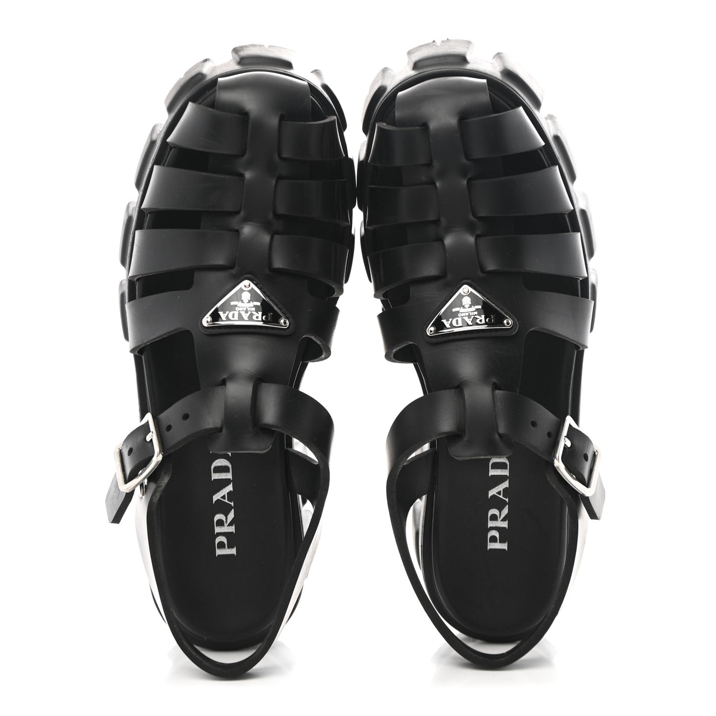 Foam Rubber Triangle Logo Monolith 55mm Cage Sandals 40 Black