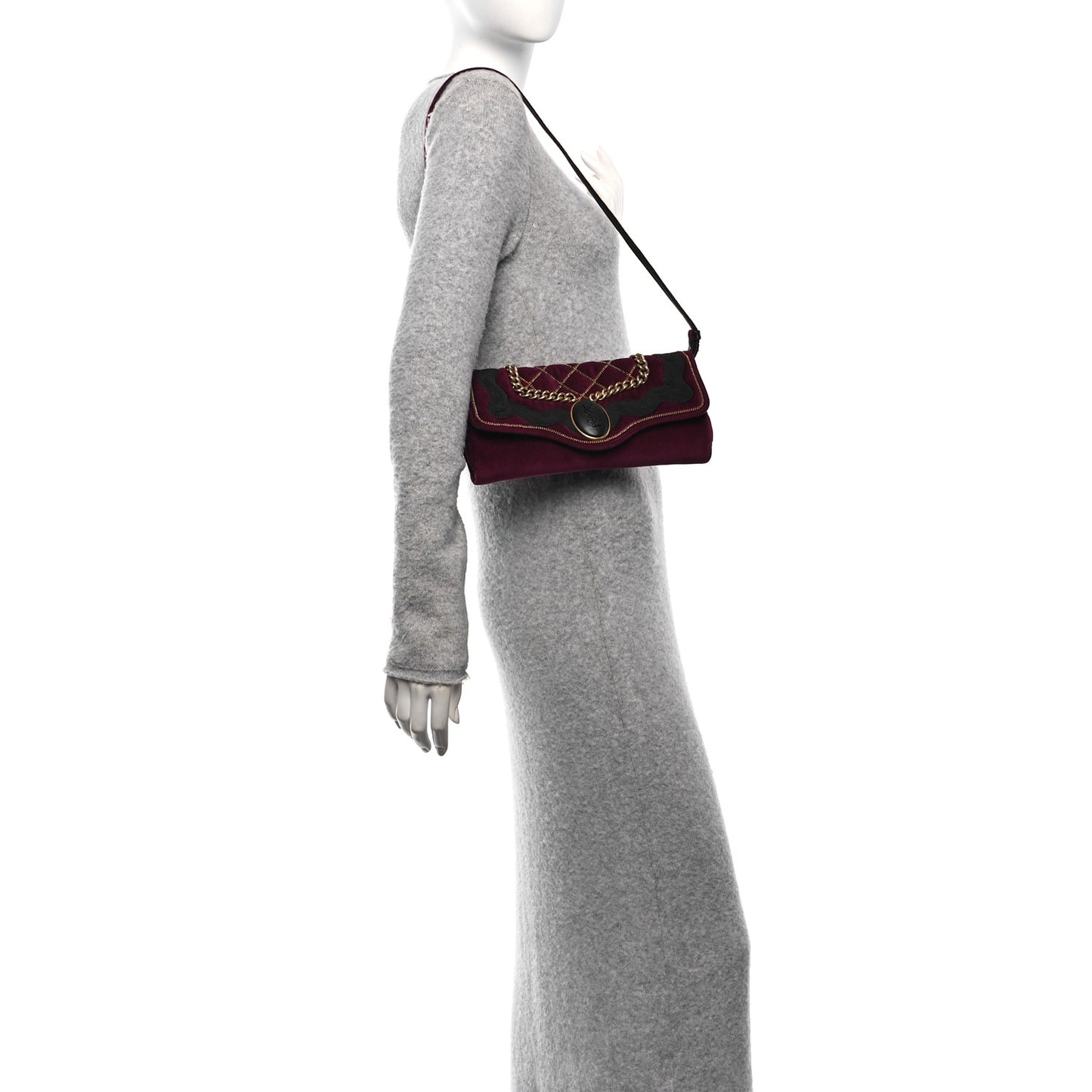 Velvet Luxembourg Clutch Burgundy