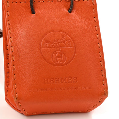 Hermes Milo Lambskin Swift Shopping Bag Charm Feu Gold 4 of 8