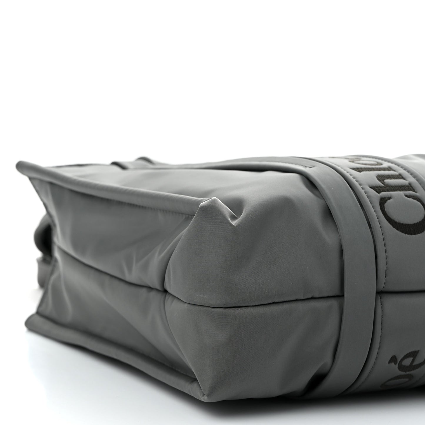 Recycled Nylon Medium Woody Ribbon Tote Elephant Grey