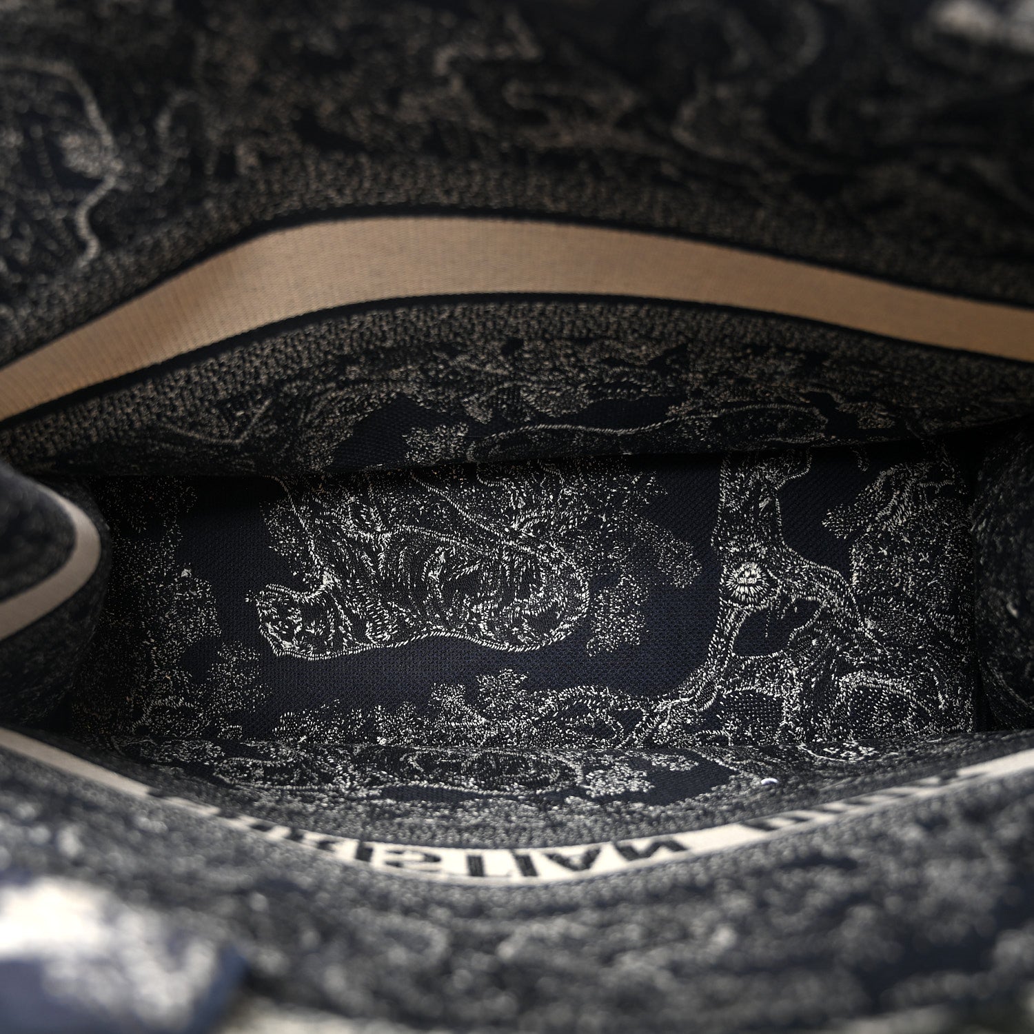 Christian Dior Canvas Embroidered Large Toile De Jouy Reverse Book Tote Blue 5 of 10