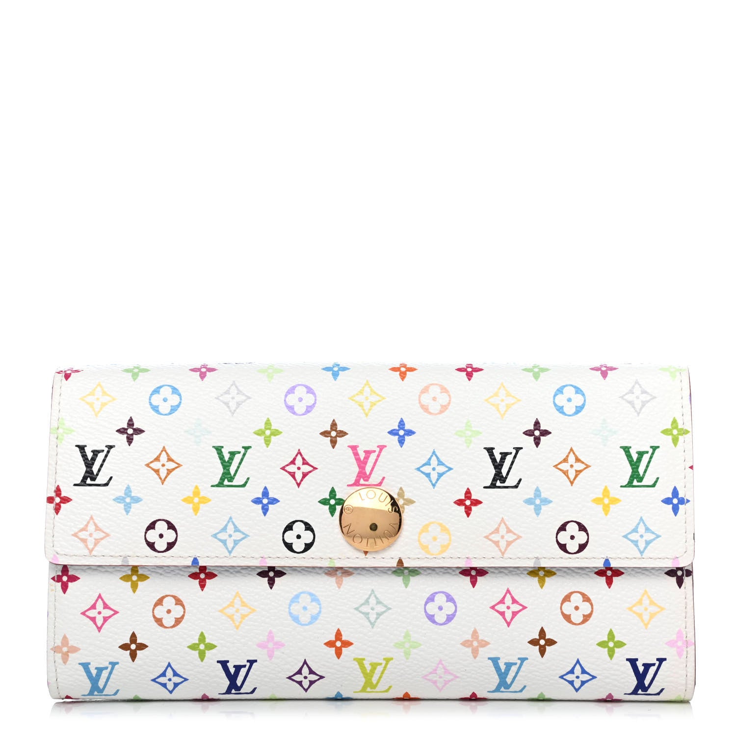 Louis Vuitton Monogram Multicolor Sarah Wallet White Anie 1 of 4