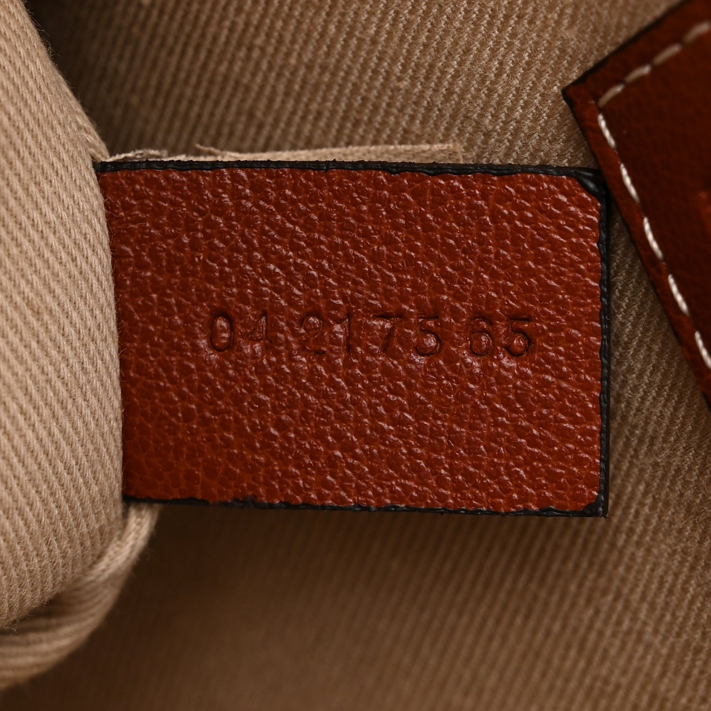 Calfskin Medium Woody Ribbon Tote Sepia Brown