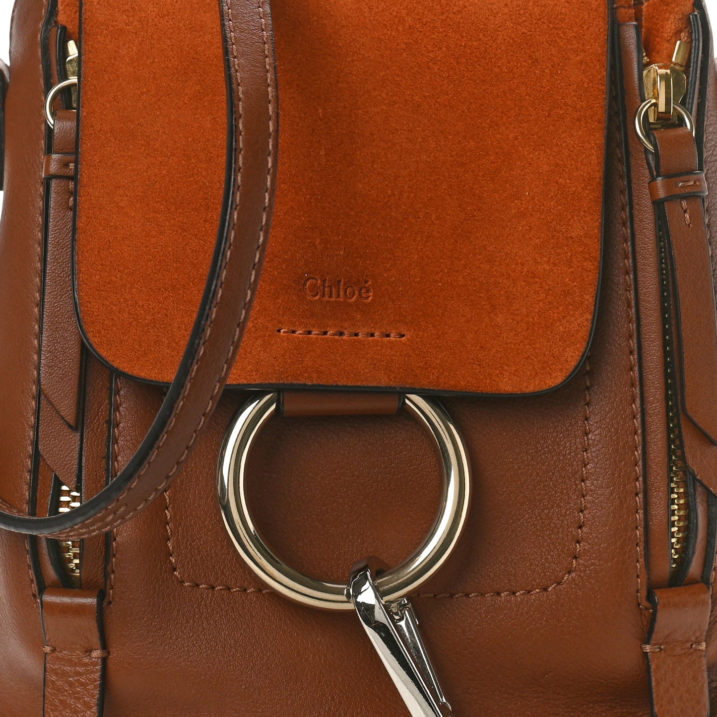 Suede Calfskin Mini Faye Backpack Tan