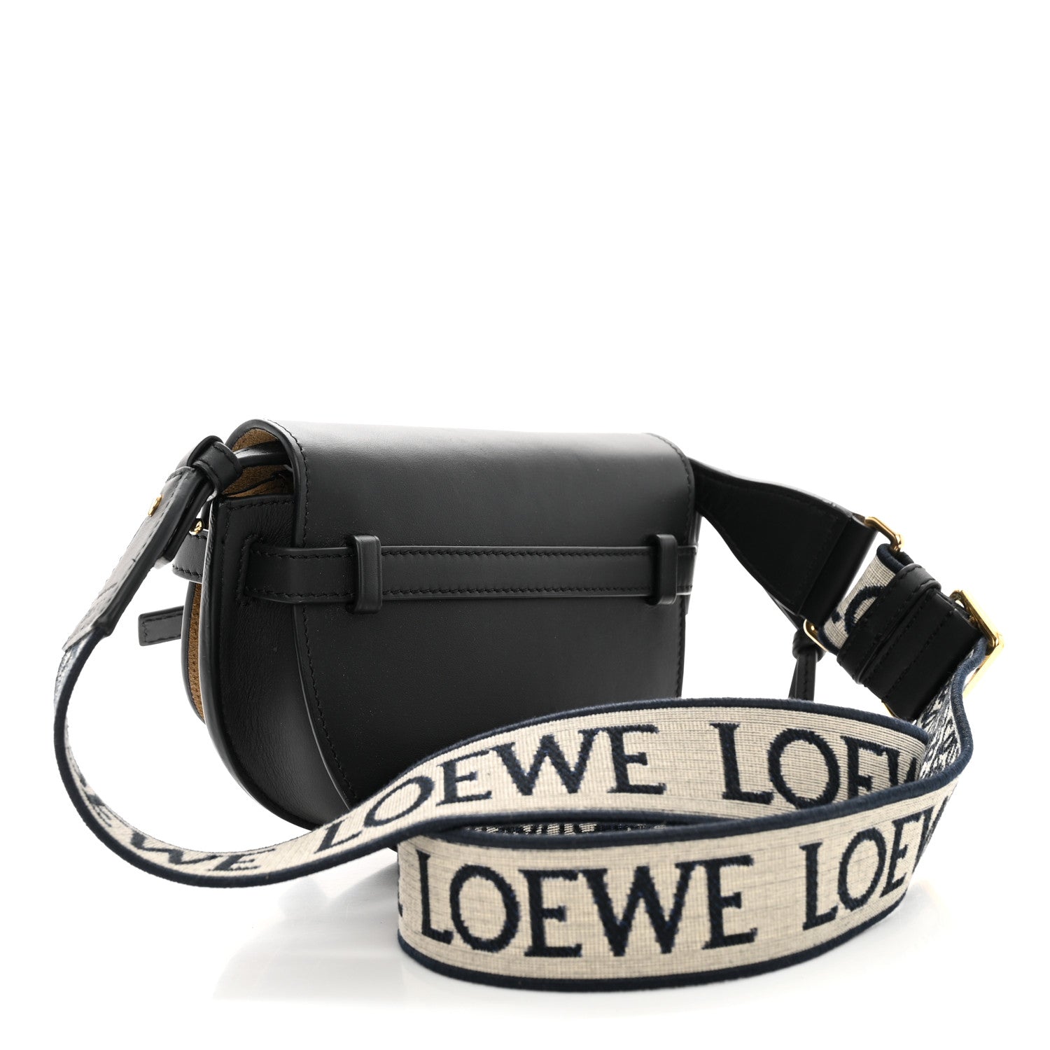 Loewe Calfskin Jacquard Mini Gate Dual Bag Black 3 of 11