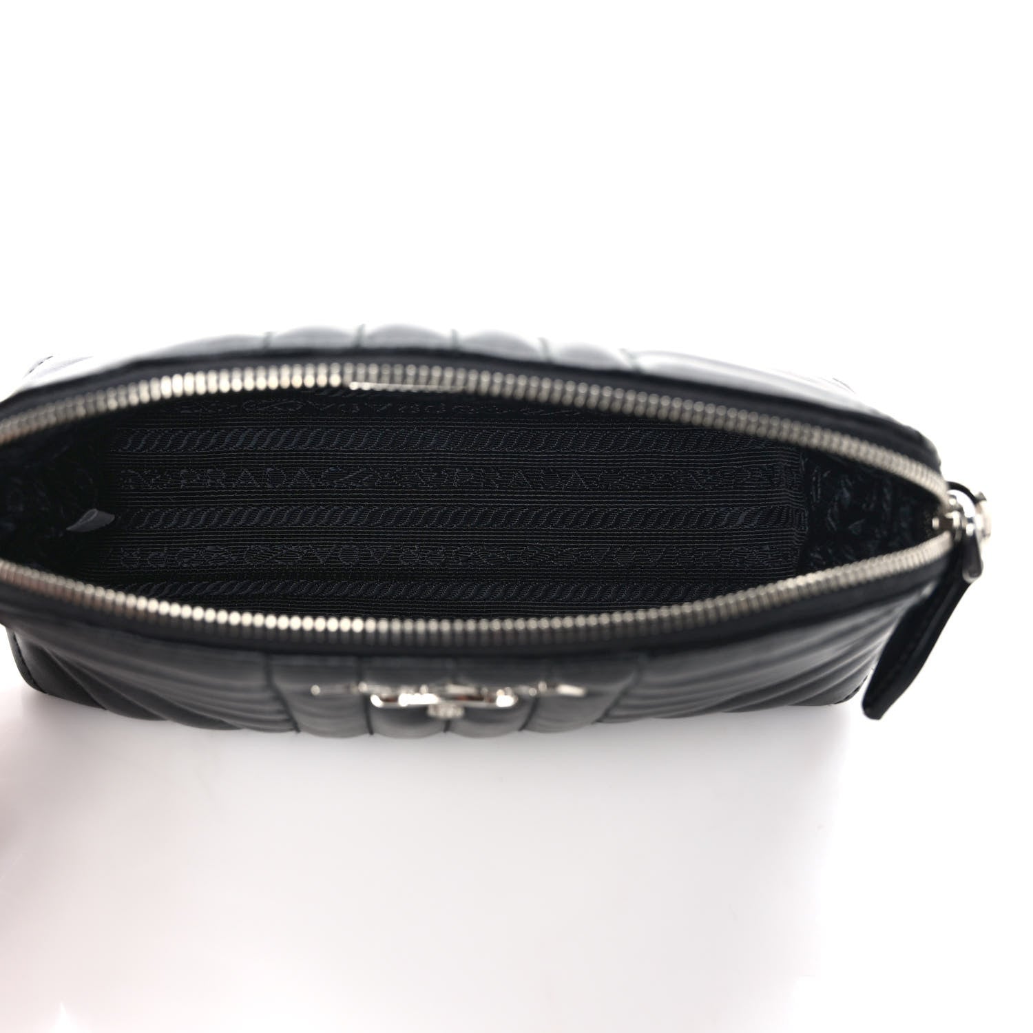 Prada Soft Calfskin Diagramme Wristlet Pouch Bag Black 5 of 7