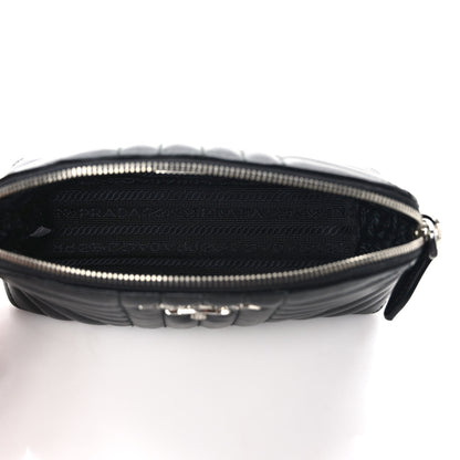 Prada Soft Calfskin Diagramme Wristlet Pouch Bag Black 5 of 7