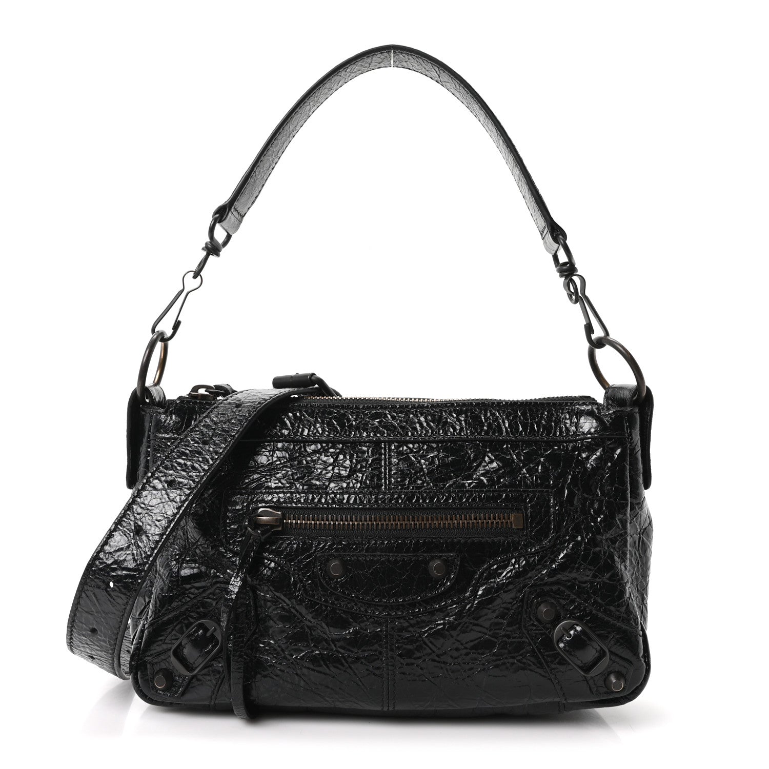 Balenciaga Metallized Agneau Arena Classic Hardware Mini Le City Moto Black 1 of 10
