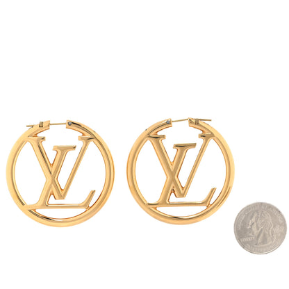 Louis Vuitton Metal Louise Hoop Earrings Gold 3 of 6