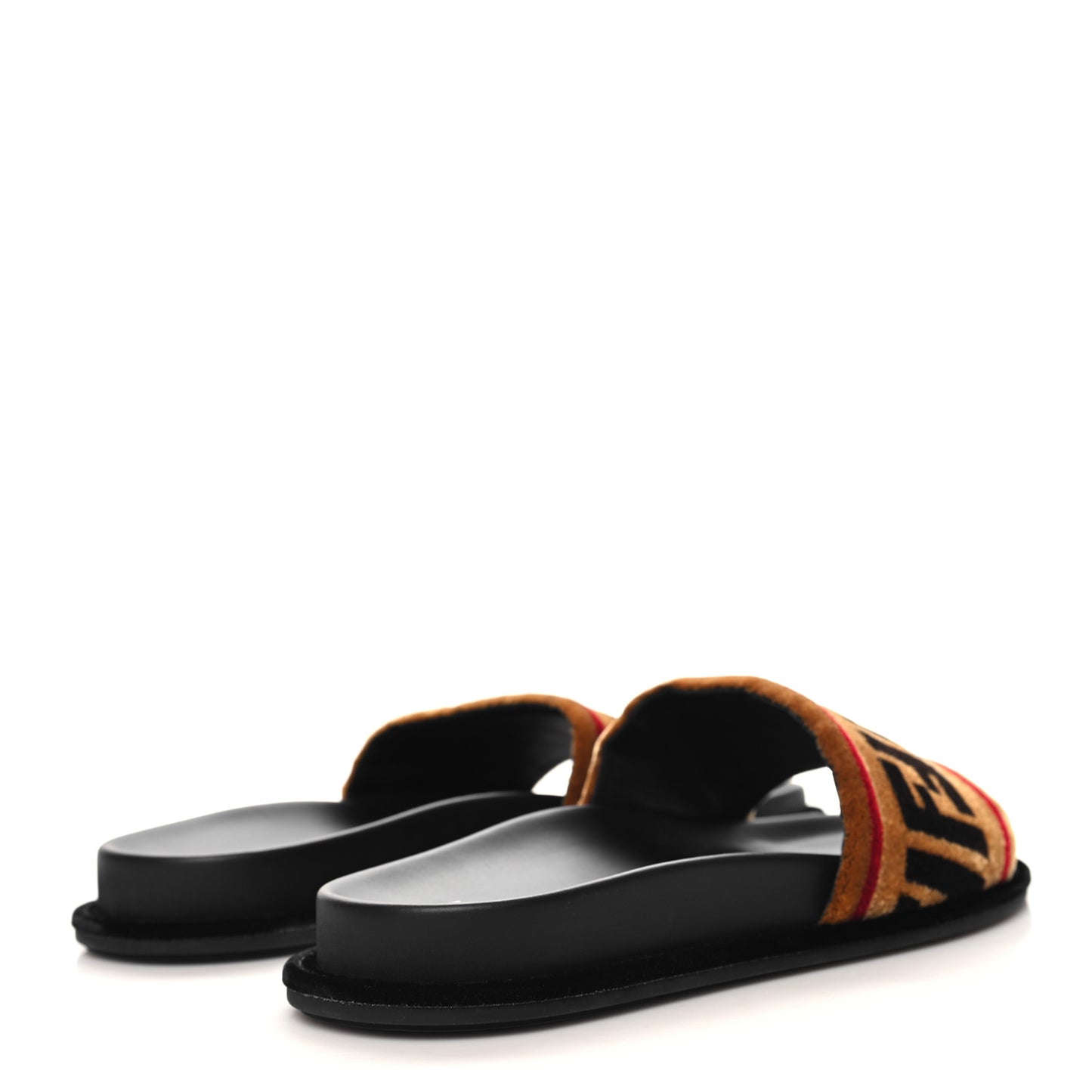 Velvet FF Flat Slide Sandals 40 Testa Di Moro Tobacco Fragola