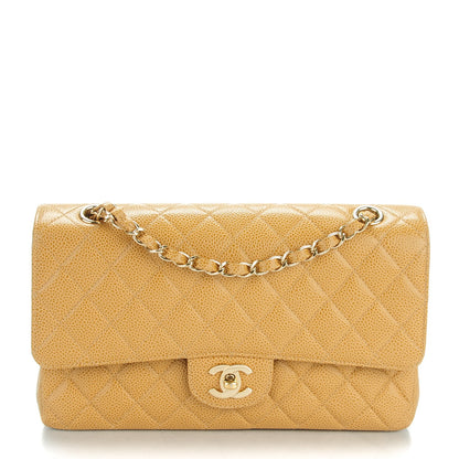 Chanel Caviar Quilted Medium Double Flap Beige 1 of 8