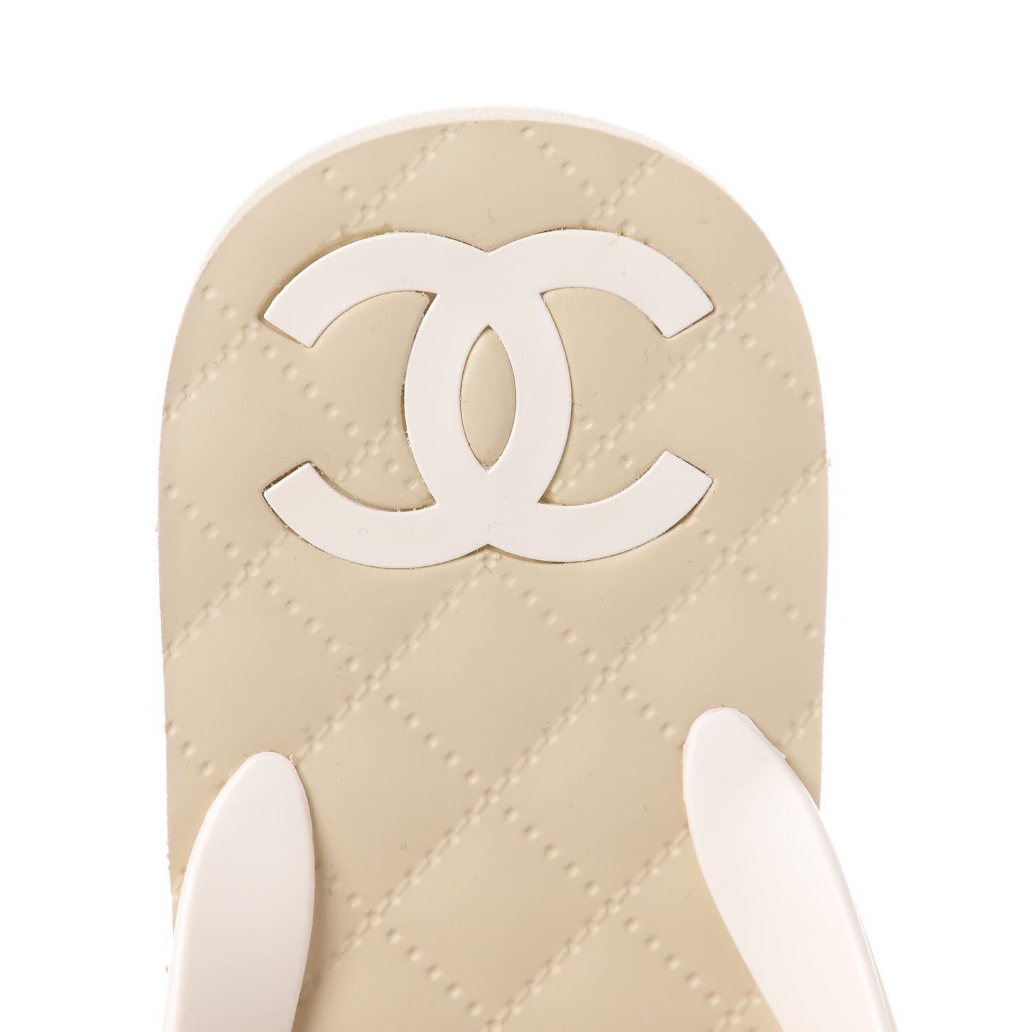 Chanel PVC Camellia Thong Sandals 38 Ivory 6 of 8