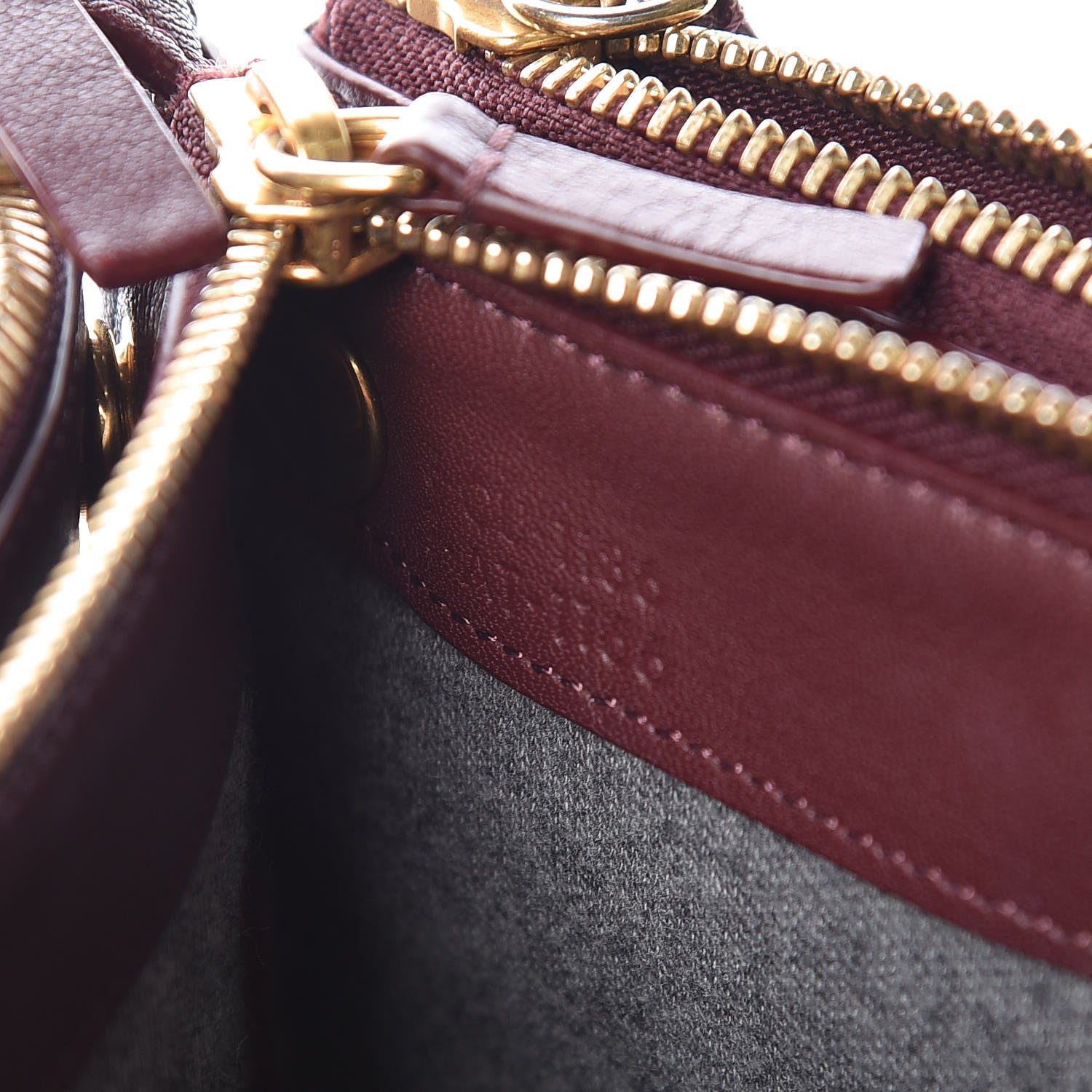 Celine Lambskin Large Trio Crossbody Bag Burgundy 9 of 12