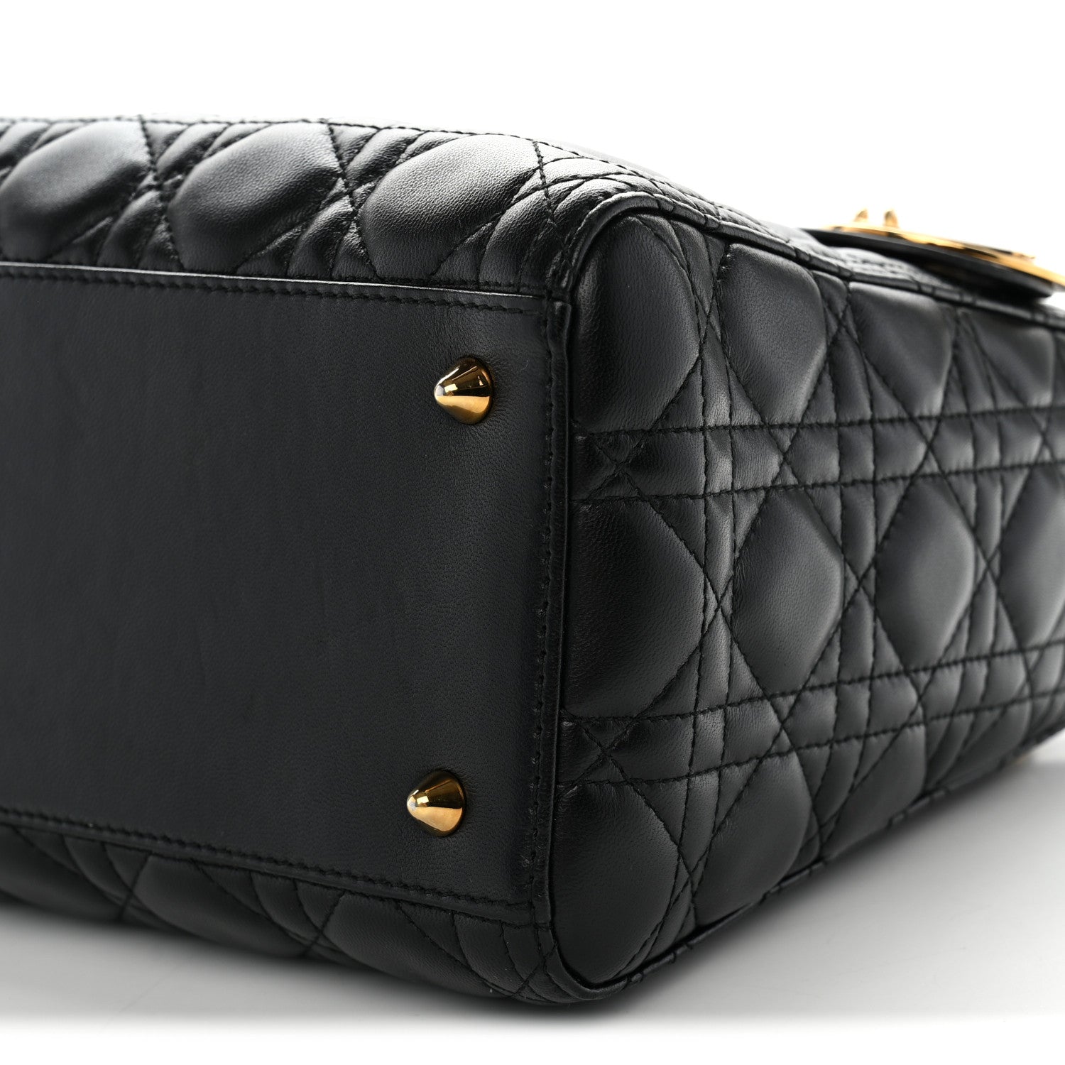 Christian Dior Lambskin Cannage Medium Lady Dior Black 9 of 9