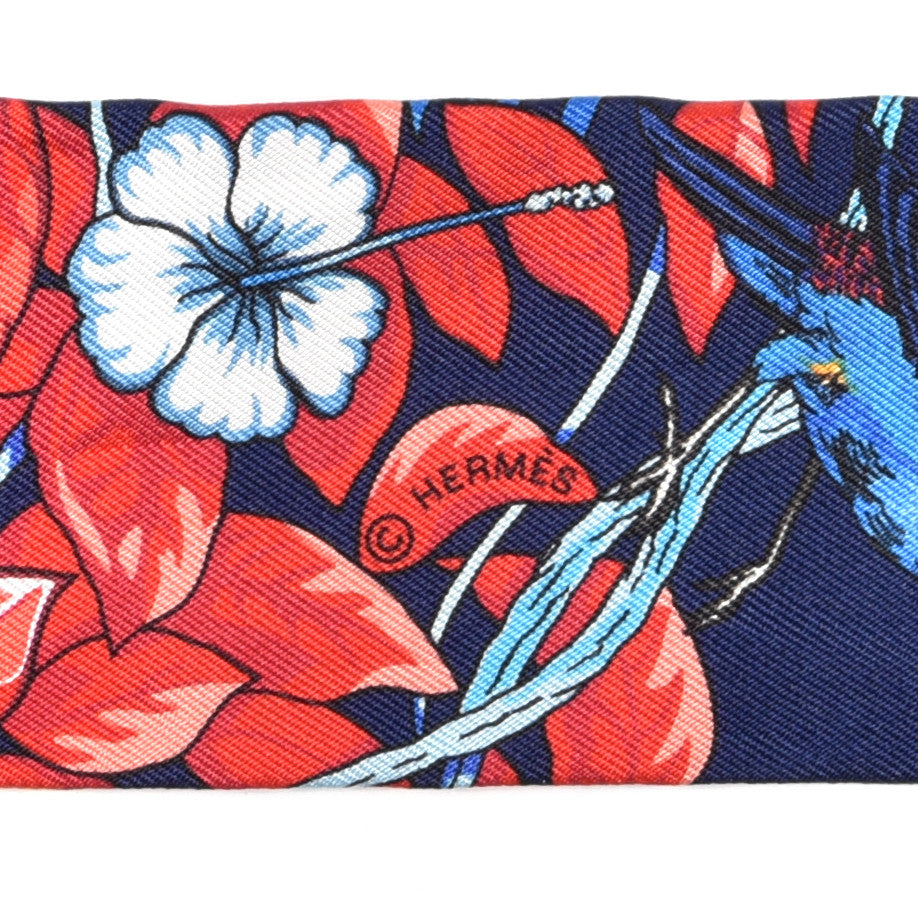 Hermes Silk Jungle Love Twilly Marine Rouge Brun 3 of 4
