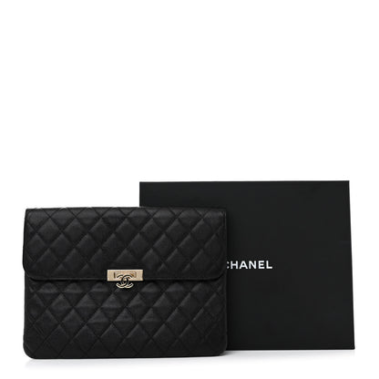 Chanel Caviar Quilted Medium Golden Class Pouch Black 10 of 10