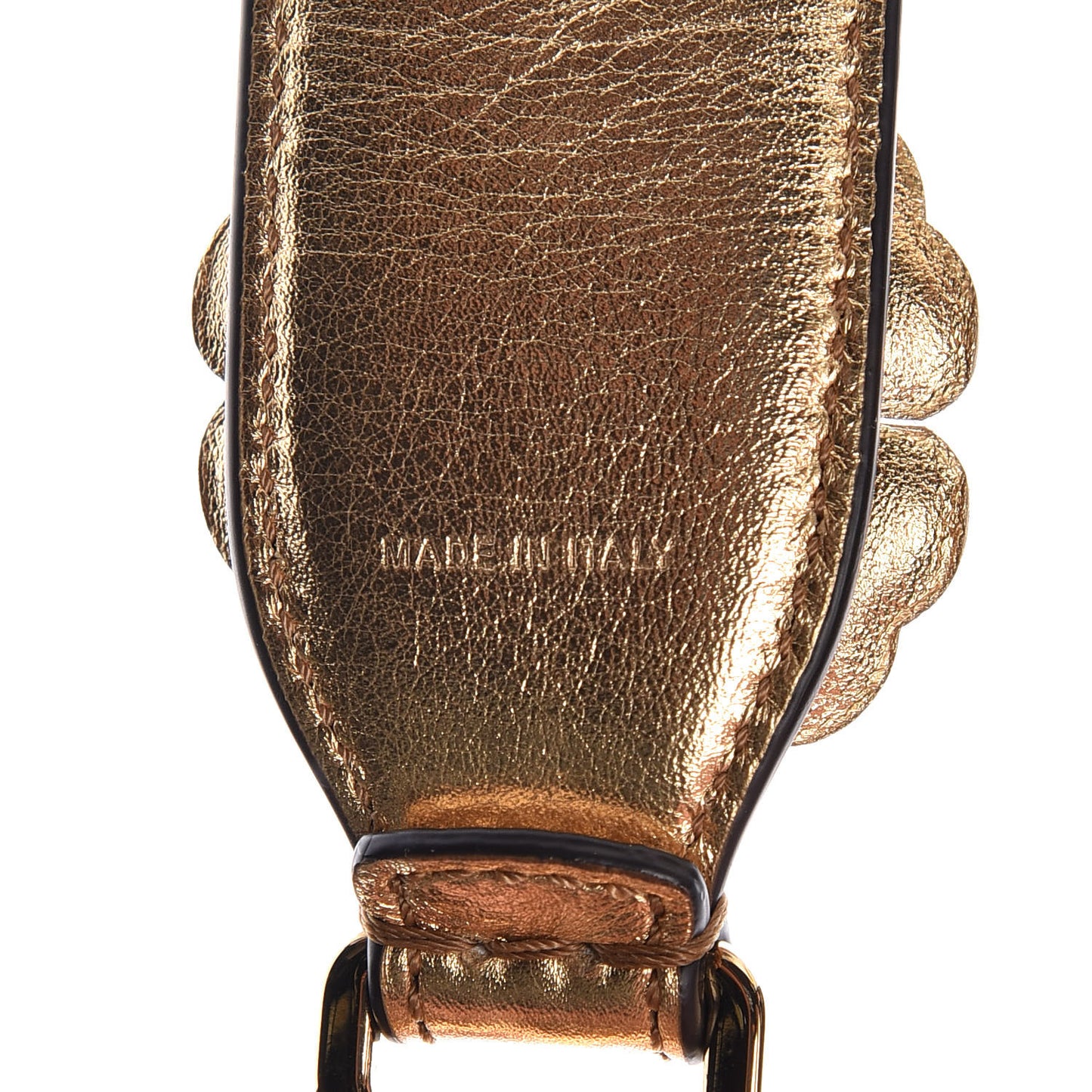 Vitello Catalan Mirror Flowerland Studded Strap You Gold