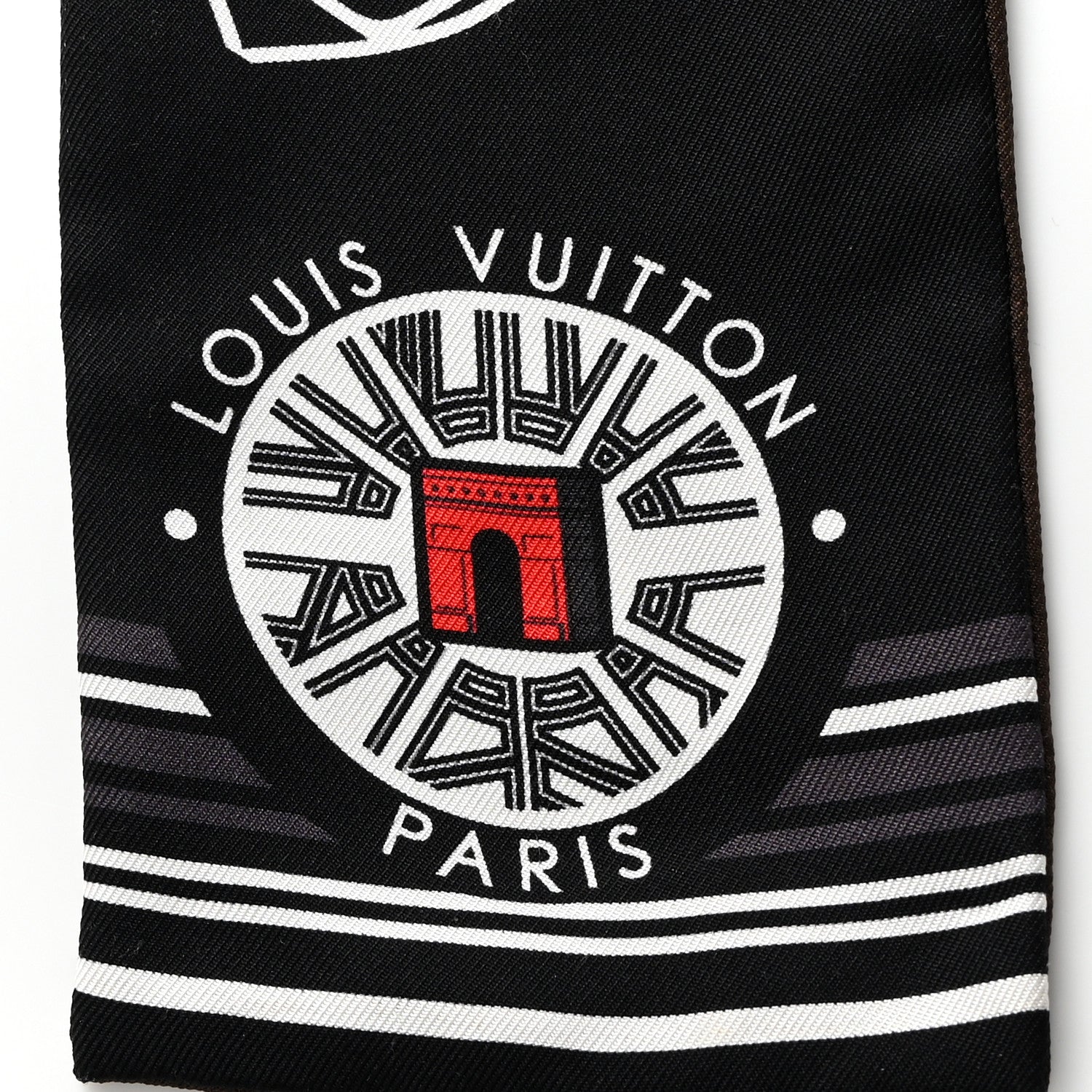 Louis Vuitton Silk Monogram World Tour Stickers Bandeau Black 3 of 5
