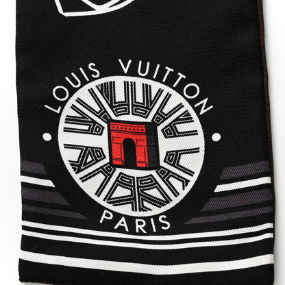 Louis Vuitton Silk Monogram World Tour Stickers Bandeau Black 3 of 5