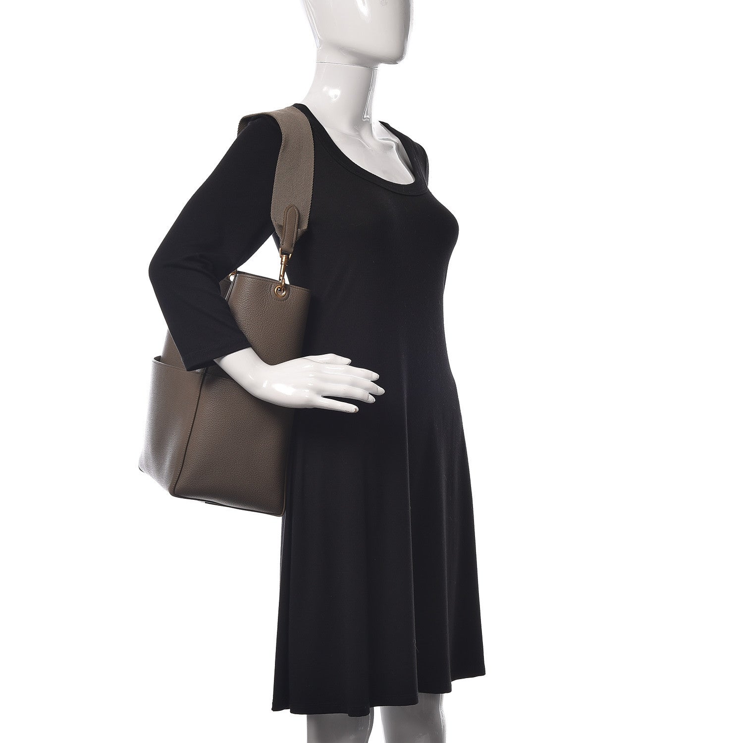 Celine Soft Grained Calfskin Sangle Bucket Bag Taupe 2 of 10