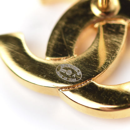 Chanel Metal CC Paris Button Stud Earrings Gold 4 of 5