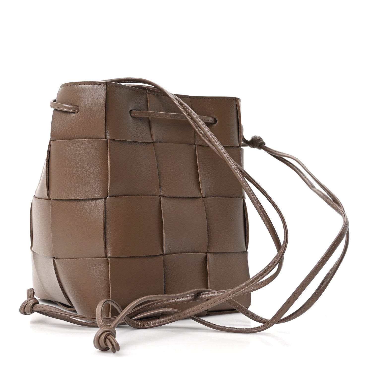 Bottega Veneta Nappa Maxi Intrecciato Small Cassette Bucket Bag Dark Taupe 2 of 8