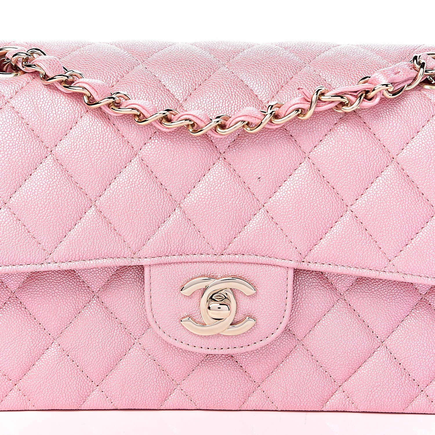 Chanel Iridescent Caviar Quilted Small Double Flap Pink 8 of 11