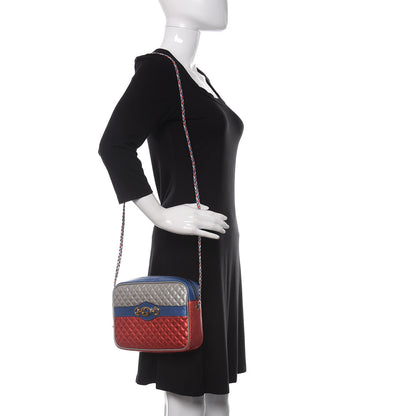 Gucci Laminated Nappa Trapuntata Small Zumi Shoulder Bag Rosso Marine Argento 2 of 10